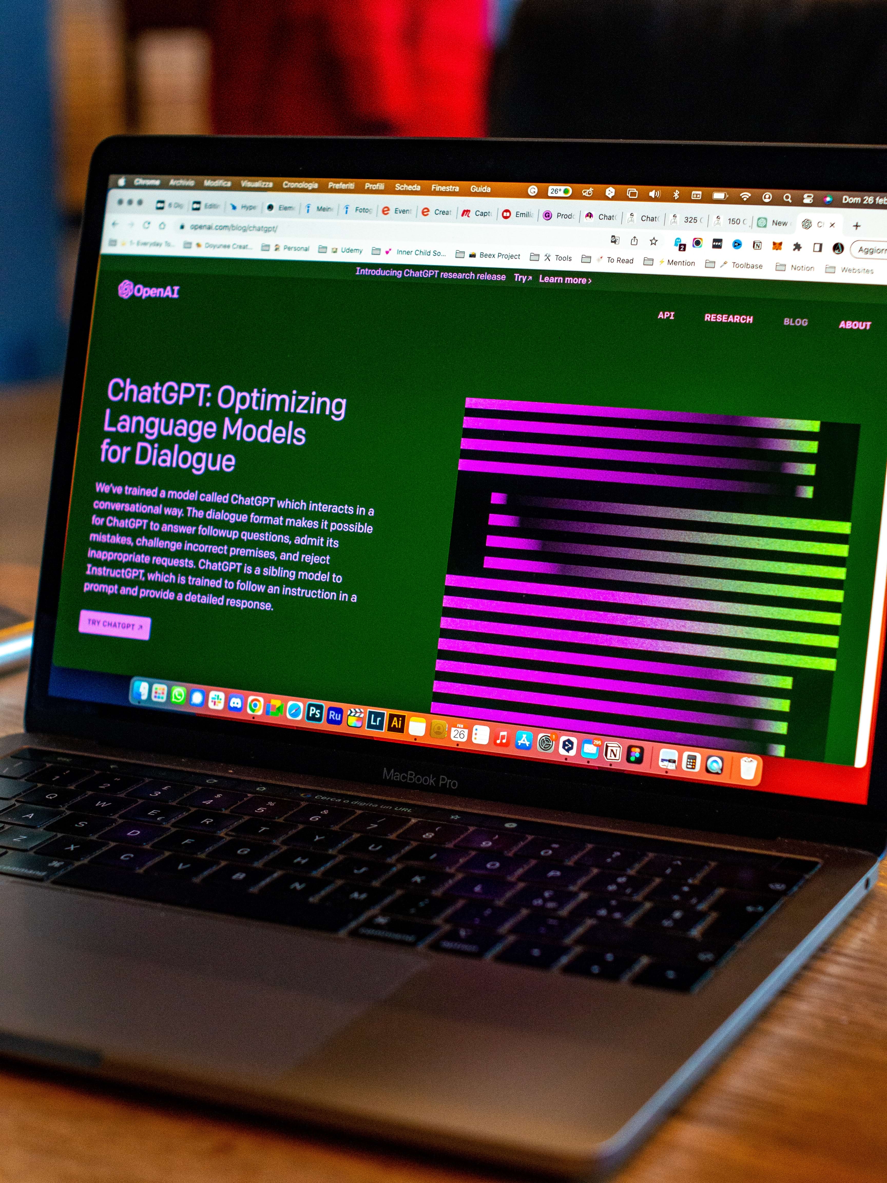 Computer screen with ChatGPT on screen