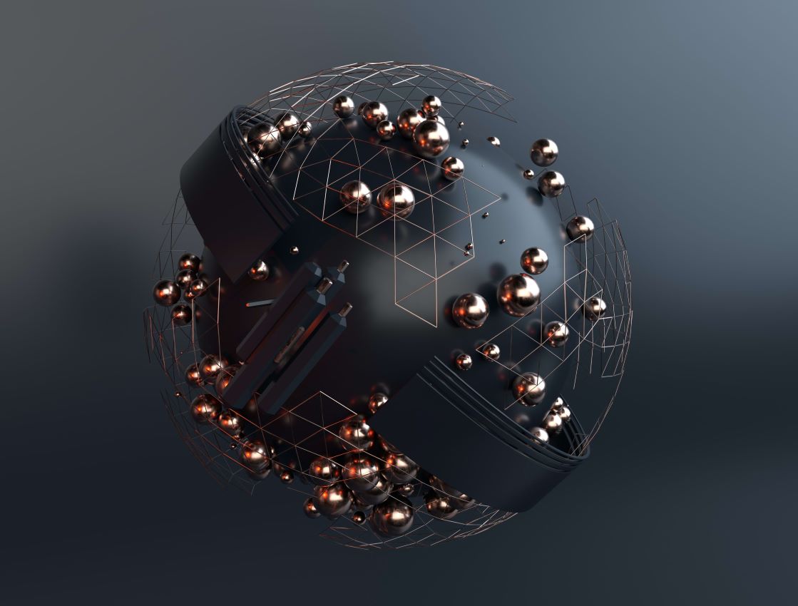 Black and silver sphere